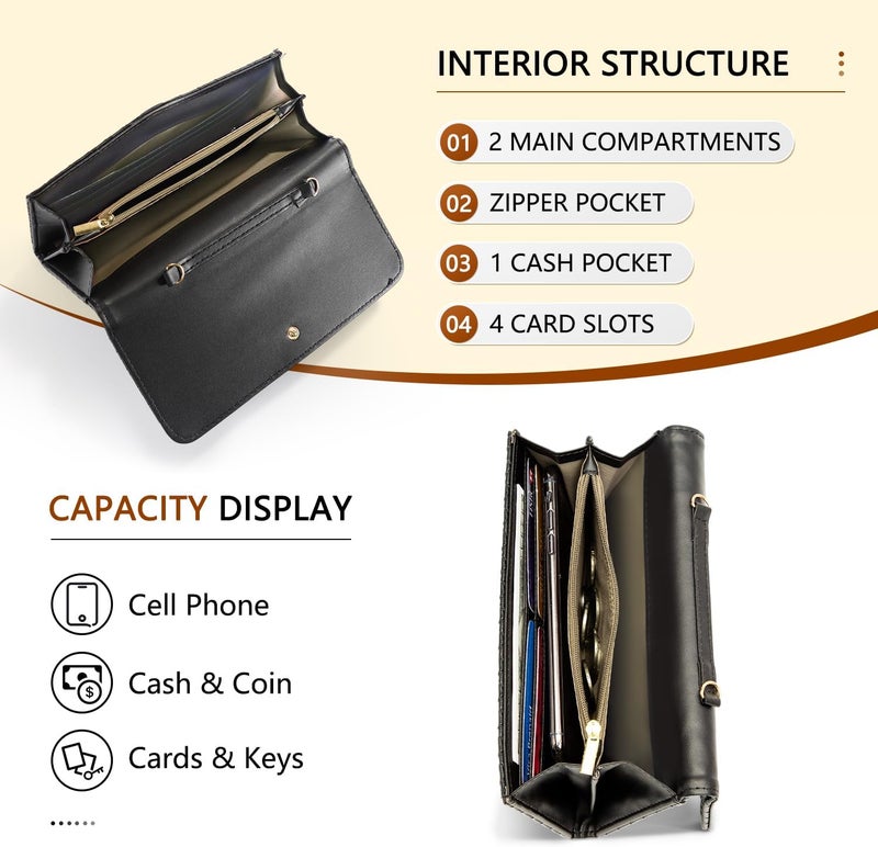 UU Crossbody Bags for Women, Small Bag with Removable Chain, Card Slots & Phone Pocket - Lightweight Purse Wallet (8 Colors) - Image 3